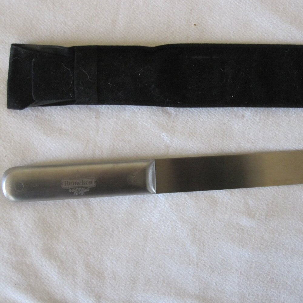 9" Heineken Beer Stainless Steel Foam Skimmer w/ Felt Sheath